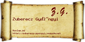 Zuberecz Gyöngyi névjegykártya